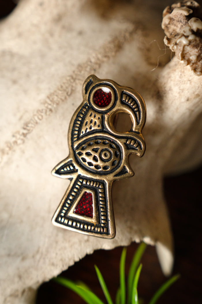Franská ptačí fibula, 6. století, Comtesse de Béhague, bronz