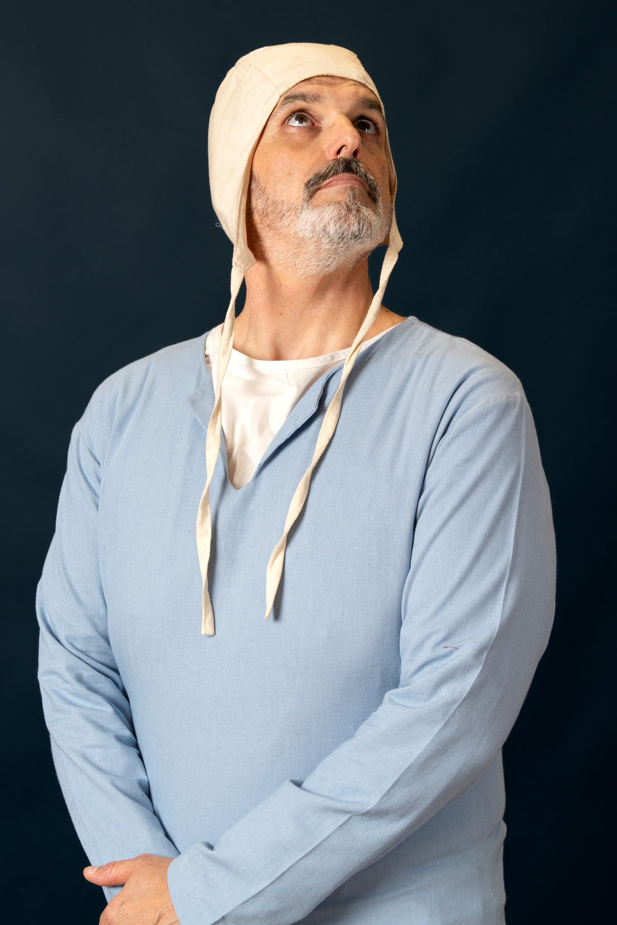 riding tunic, cotton-linen mix, blue