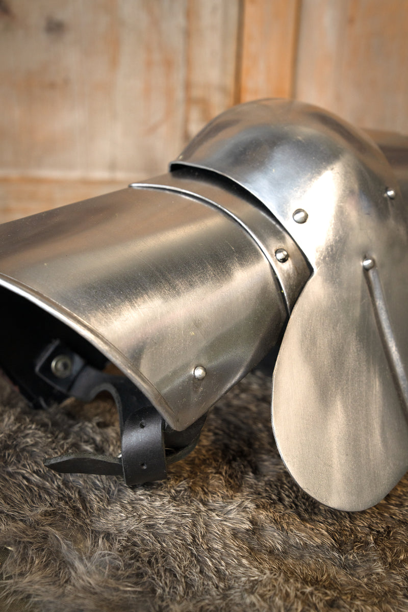 Poleyns del XV secolo, protezioni per le ginocchia con rondelle, 1,6 mm