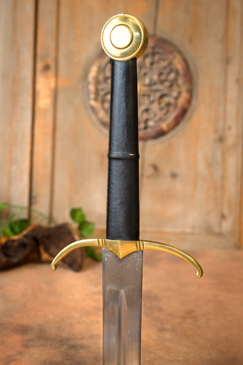 Langschwert mit Lederscheide, stumpf battle ready