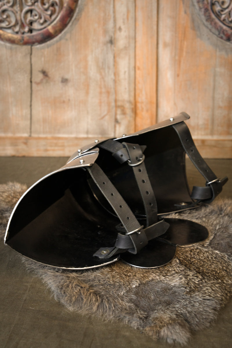 Poleyns del XV secolo, protezioni per le ginocchia con rondelle, 1,6 mm