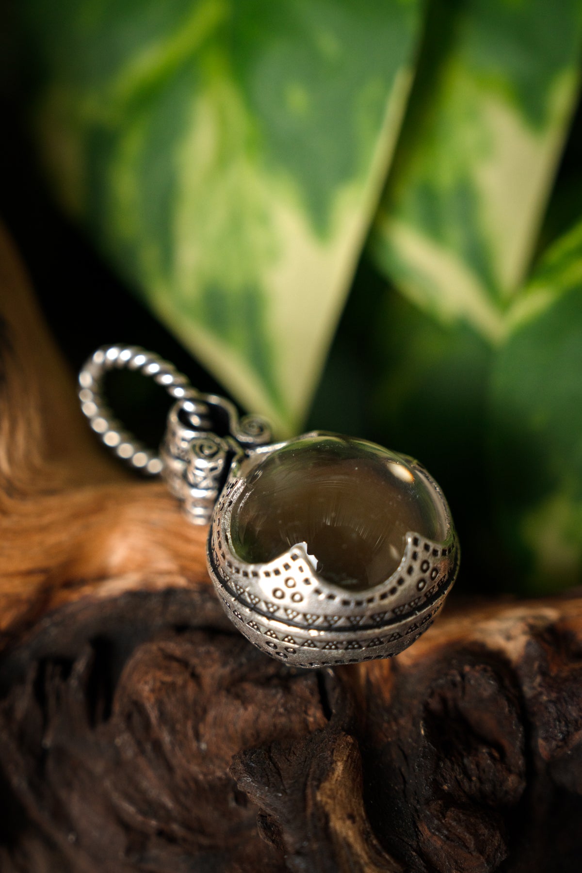 Wikiński kryształ górski Gotland, rozmiar L, posrebrzany brąz