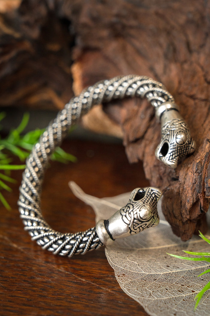 Bracelet viking d’Oseberg taille L, en bronze argenté