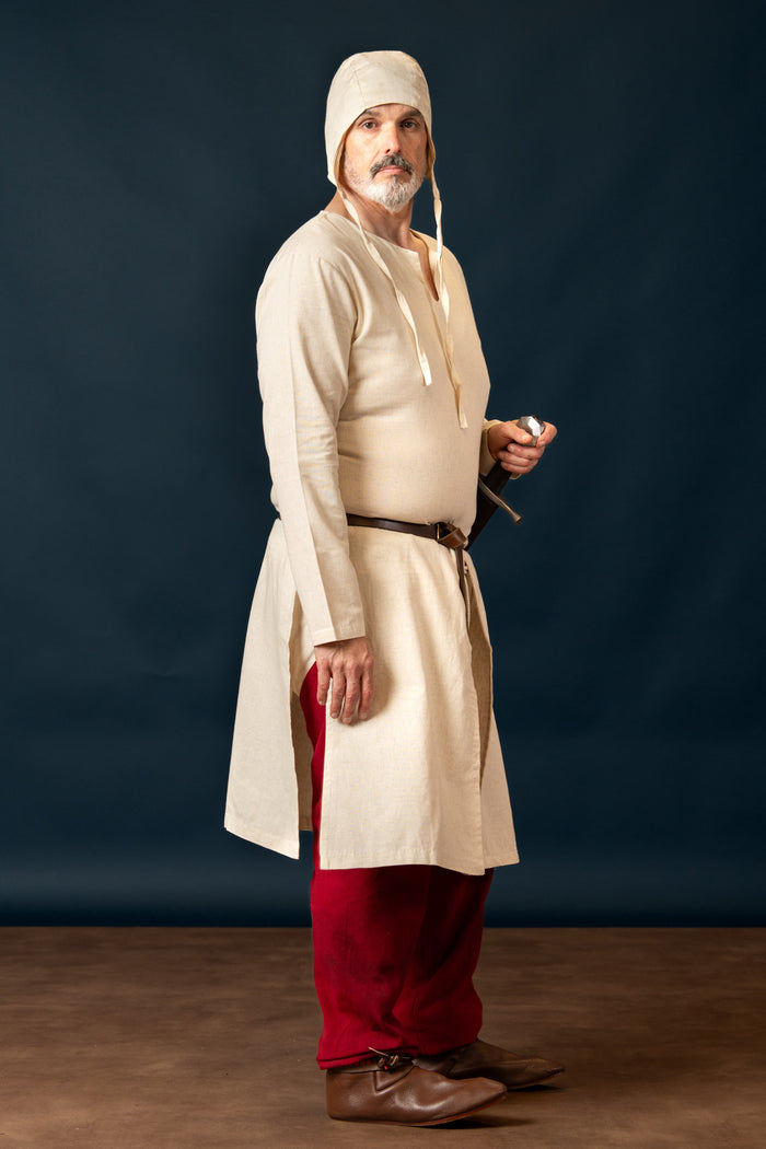 riding tunic, cotton-linen mix, natural