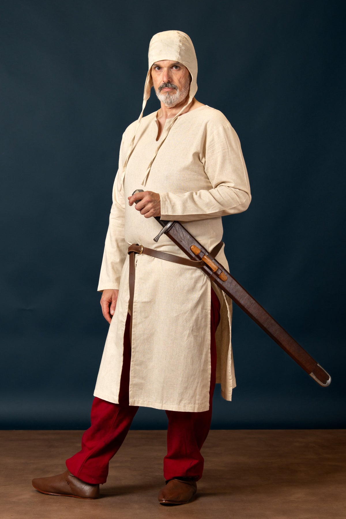 riding tunic, cotton-linen mix, natural