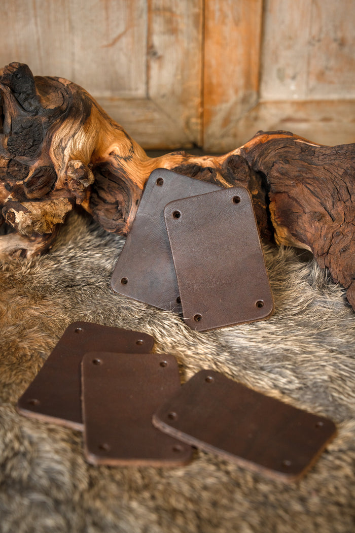 50x morceau rectangulaire en cuir pour armure lamellaire, brun