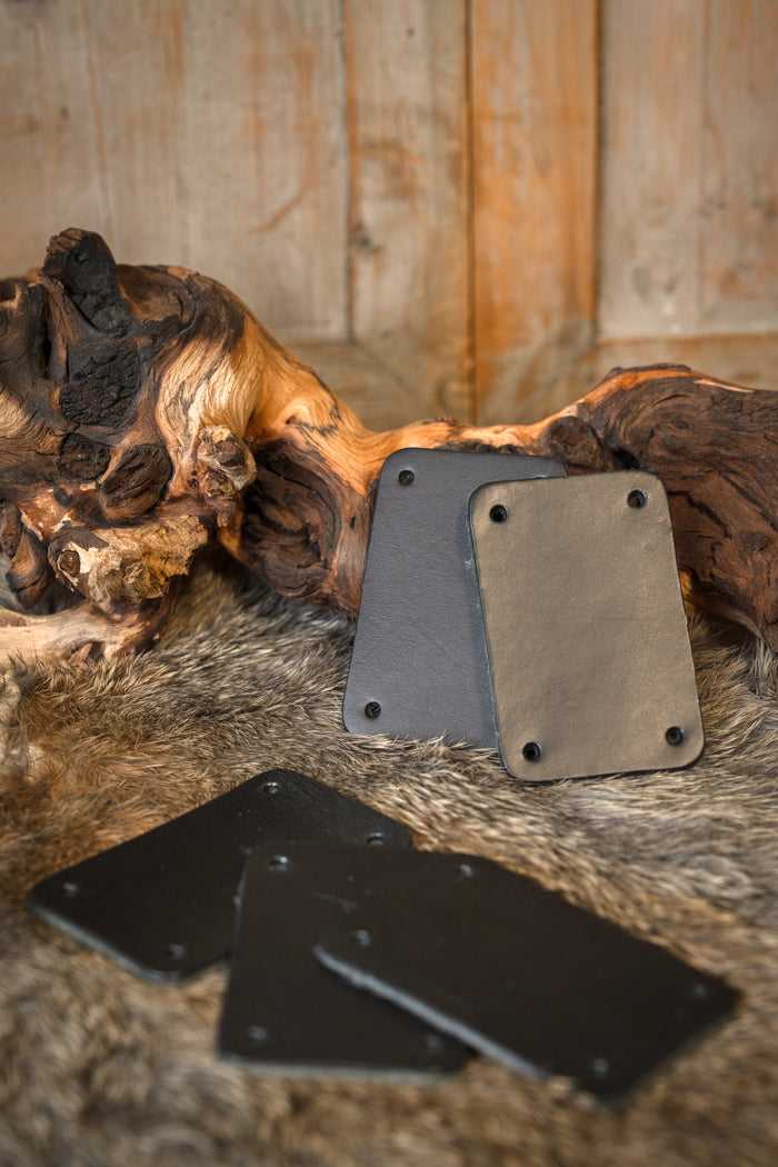 50x pezzi rettangolari in pelle per armatura lamellare, neri