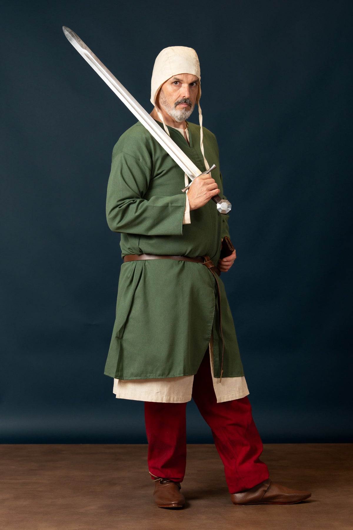 Normanská tunika, William, Ľan - Zelená