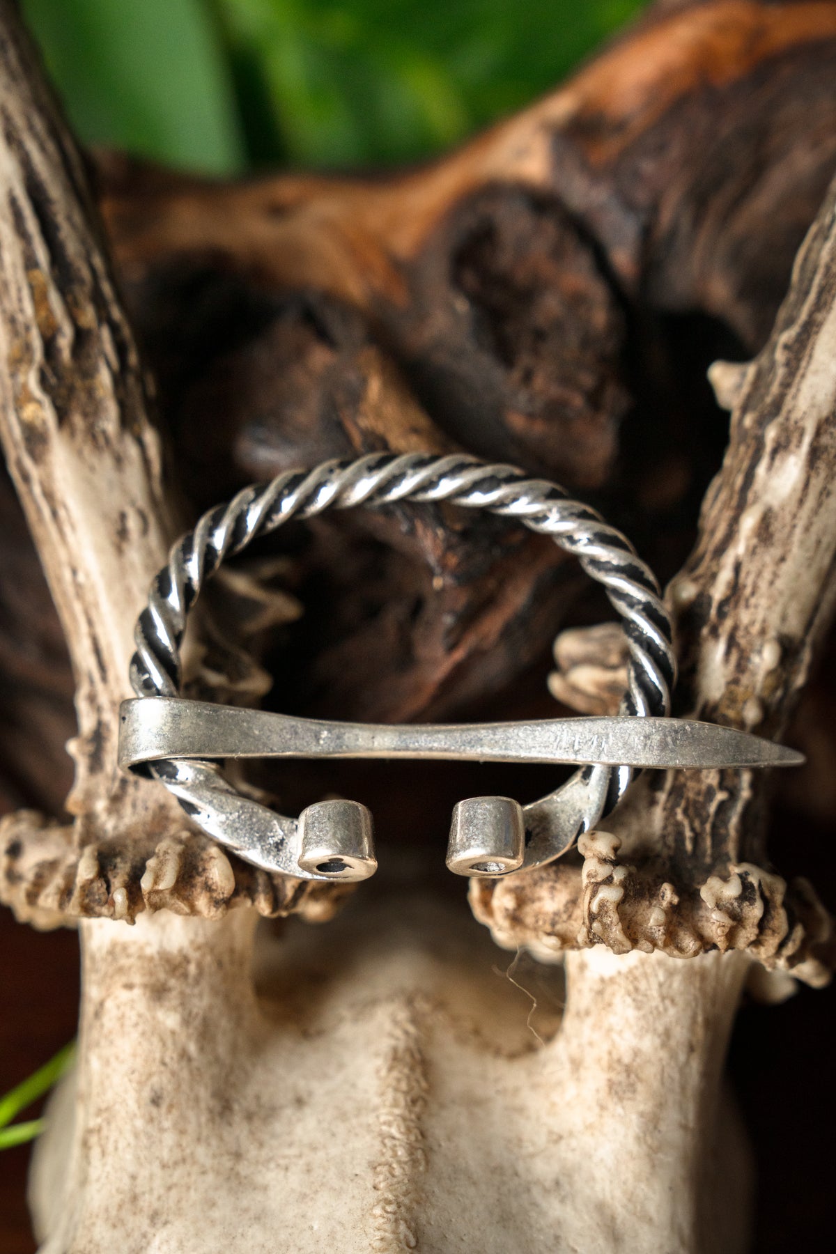 Viking hoefijzerfibula Birka, verzilverd brons