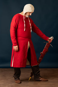 Rijtuniek, katoen-linnenmix, rood