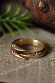 Ring dragon claw, bronze