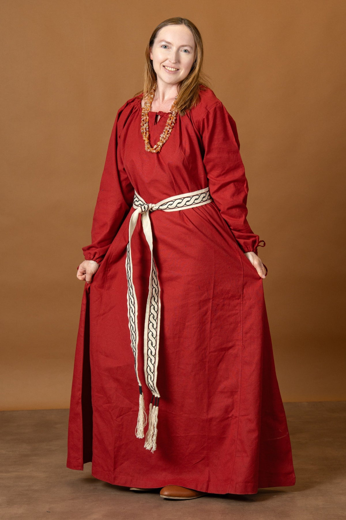 Chemise medievală Matilda, rochie de dedesubt, roșu