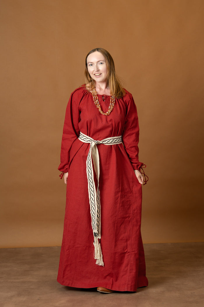 Chemise medievală Matilda, rochie de dedesubt, roșu