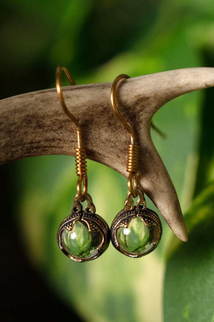 Boucles d'oreilles Gotland cristal de montagne, 1 cm, bronze