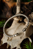 Vikingarmband met Wezelkoppen, verzilverd brons