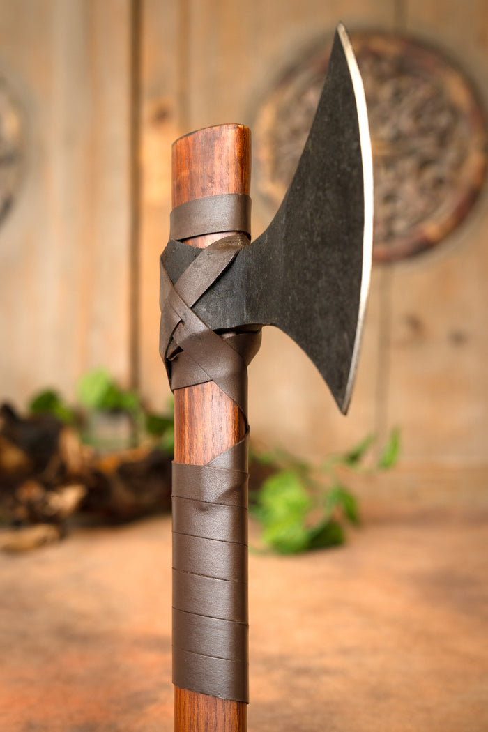 Viking Dane axe with runes, type M, semi-sharp