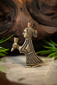 Vikingský amulet Valkyra z Klinty, bronz