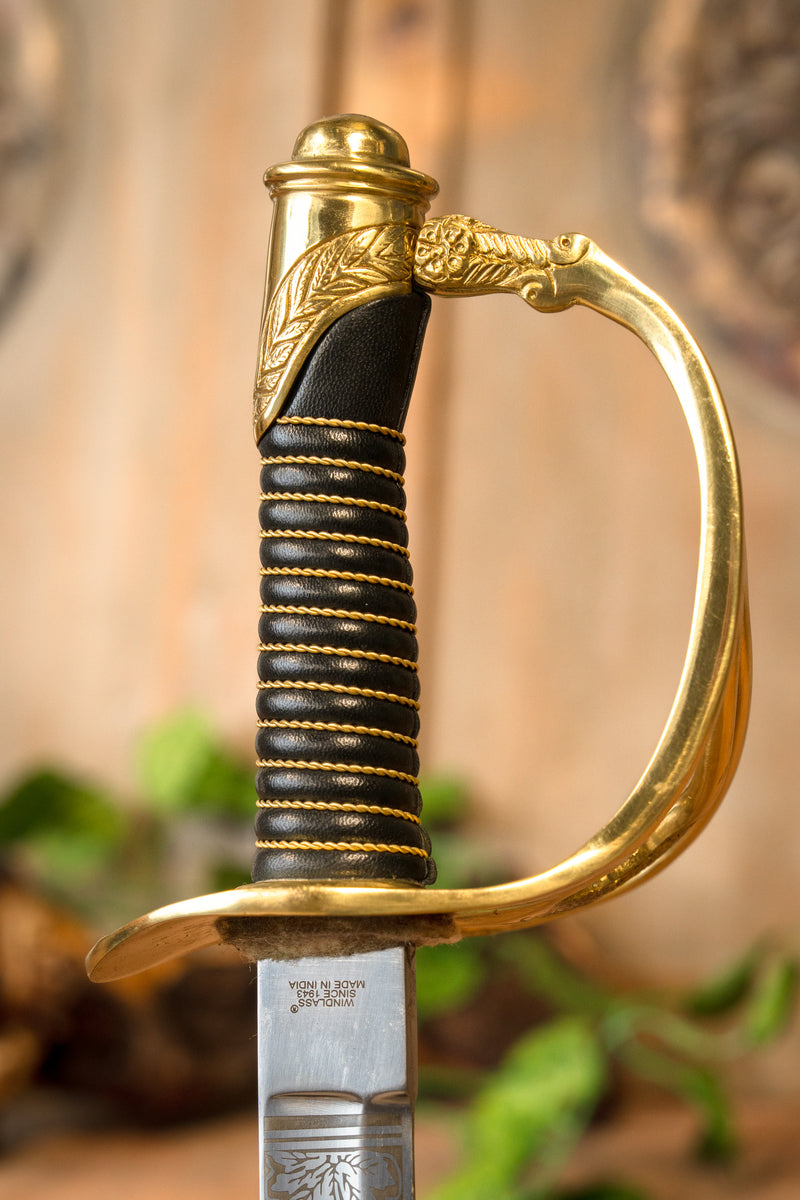 Sable de oficial Guerra Civil Americana 1860, semi-afilado