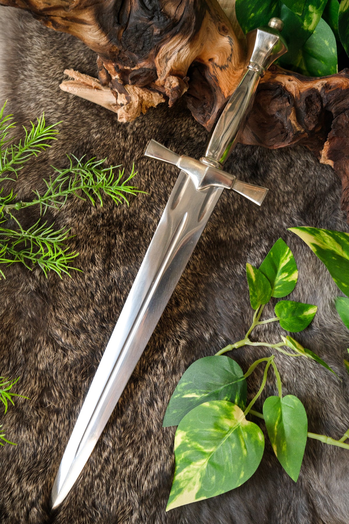 Renaissancedolk, försilvrad, halvvass