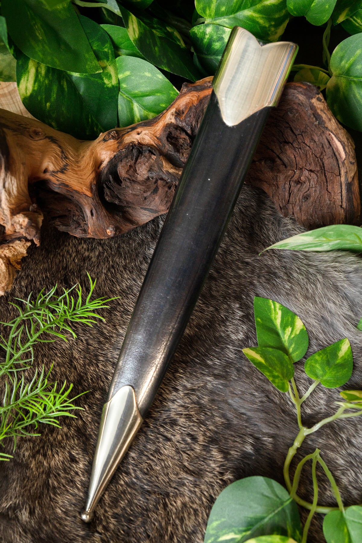 Renaissancedolk, försilvrad, halvvass