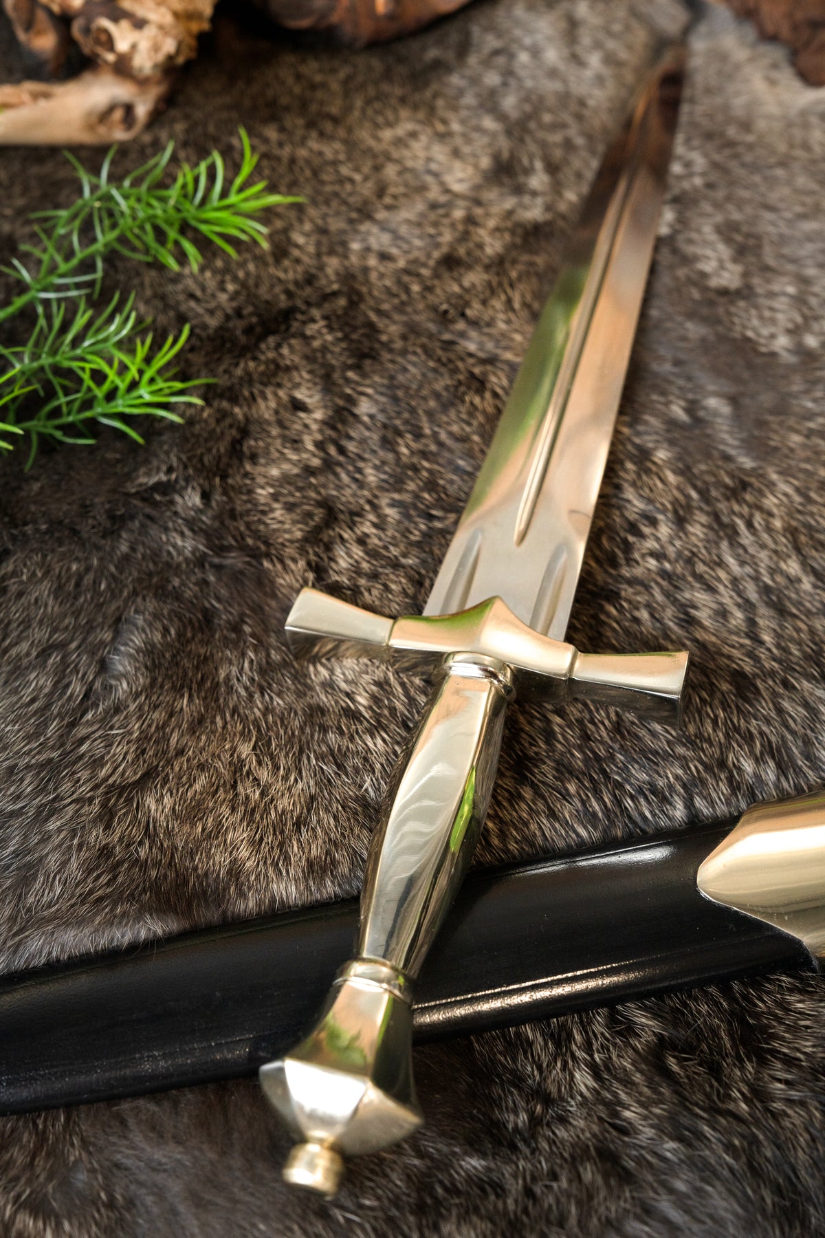 Renaissancedolk, försilvrad, halvvass