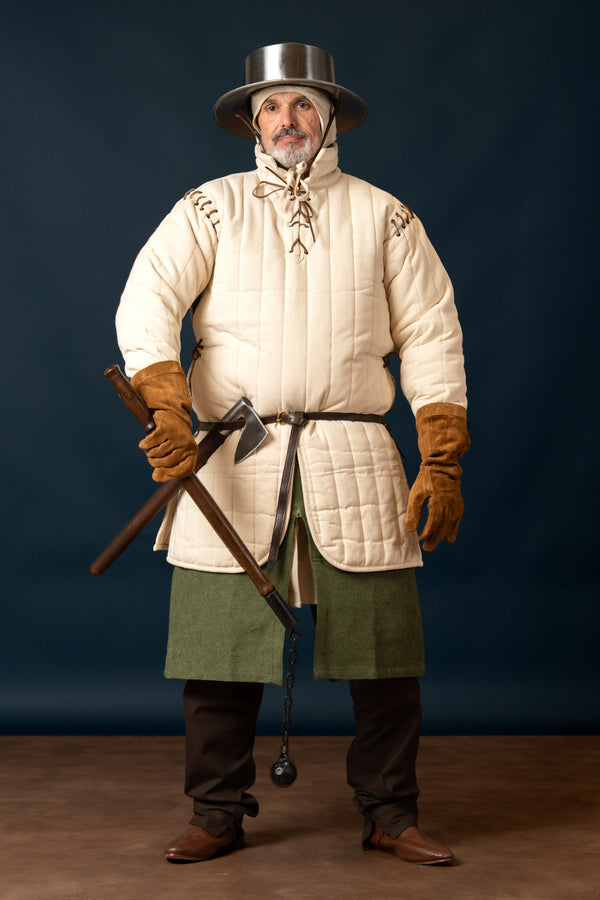 Lange gambeson met afneembare mouwen