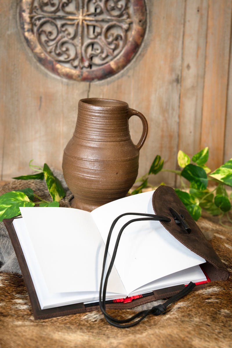 Notizbuch mit Lederumschlag, braun, Größe M