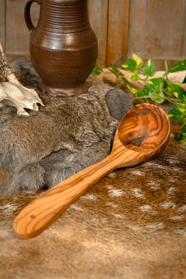 Cuillère de service en bois d'olivier, 30 cm