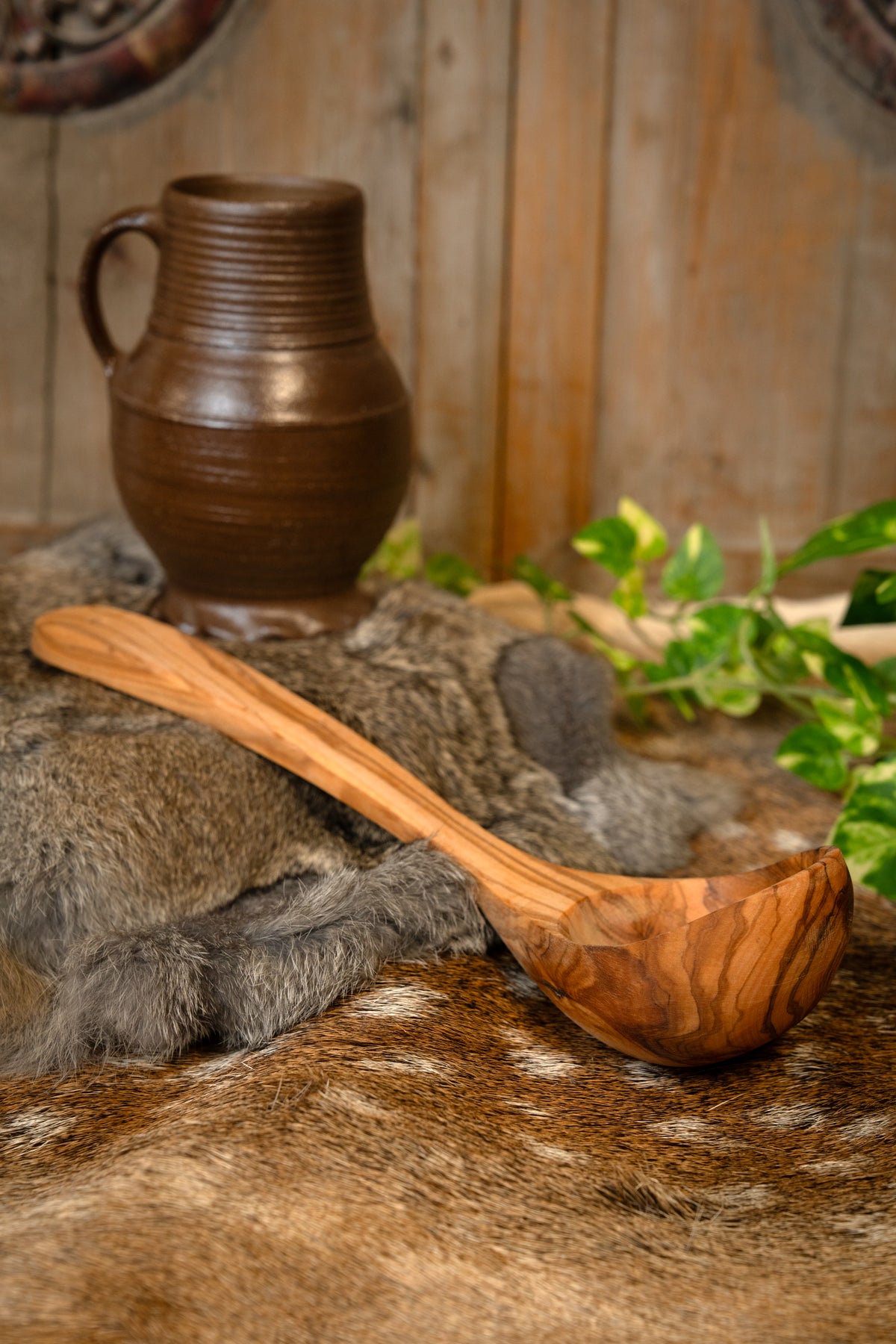 Olive wooden ladle, 30 cm