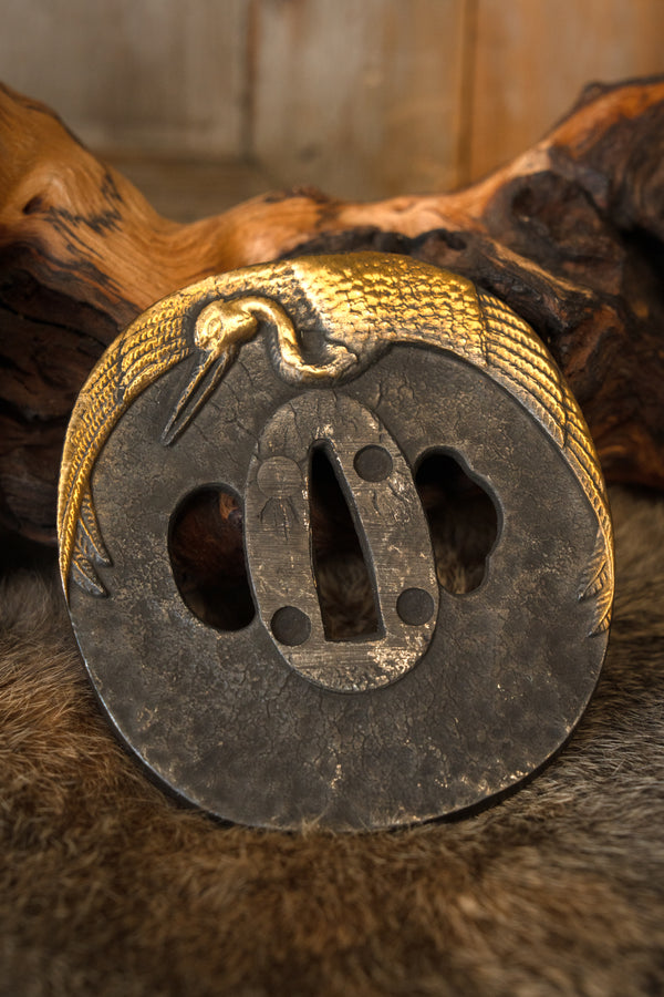 Crane tsuba