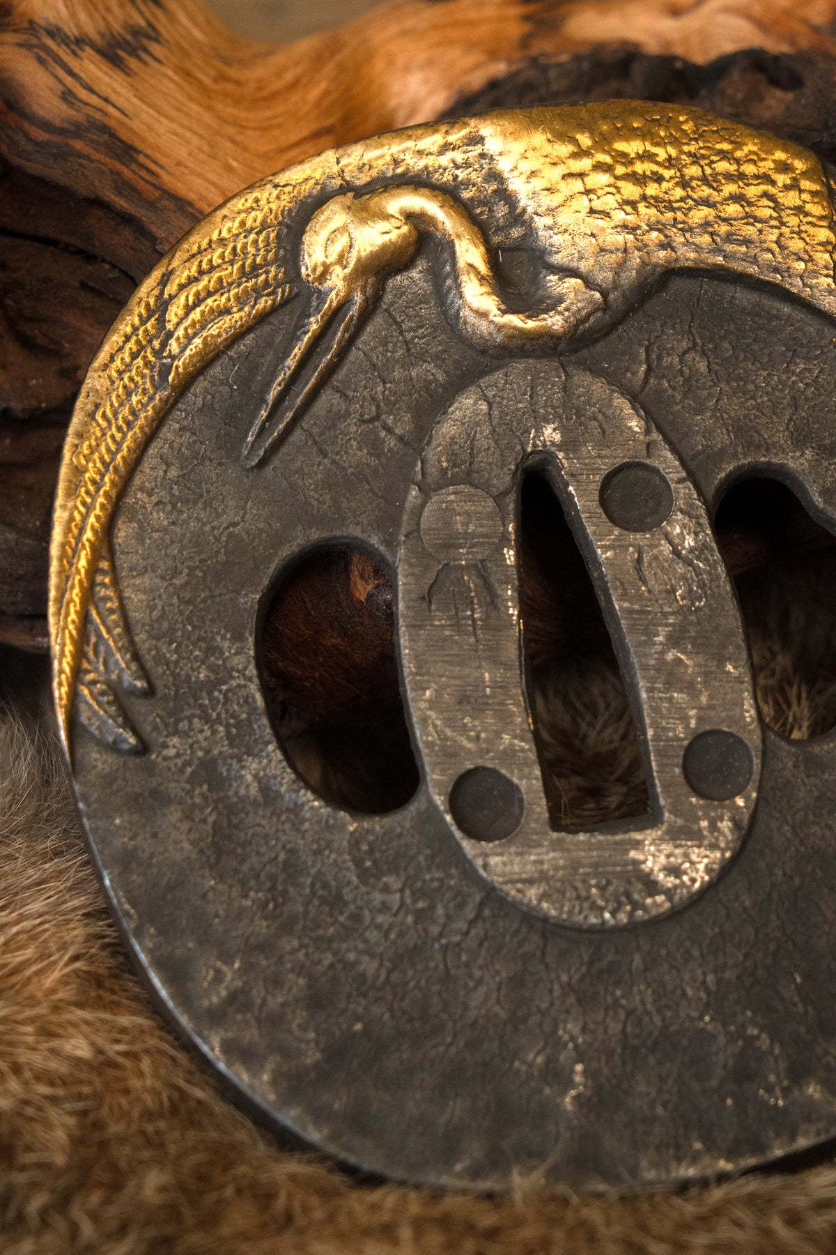 Crane tsuba