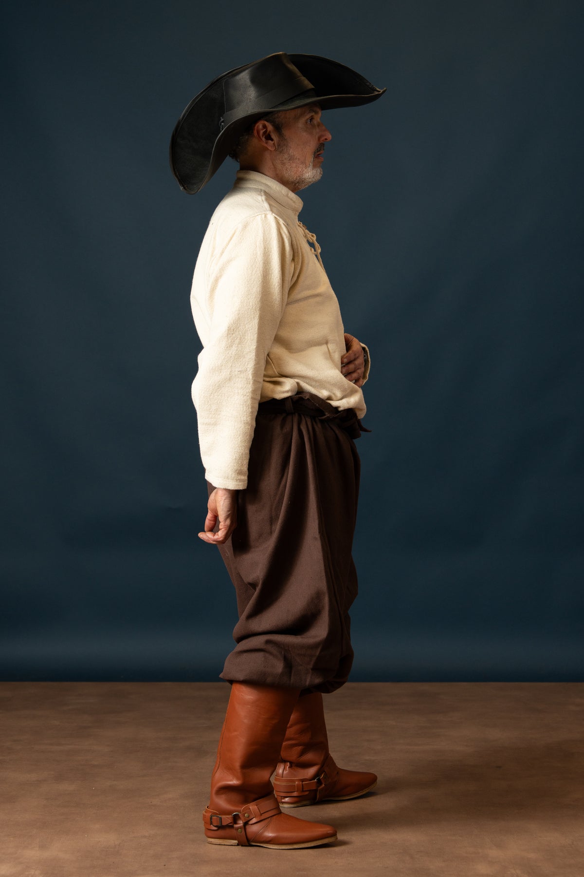 Camisa de algodão espesso, creme