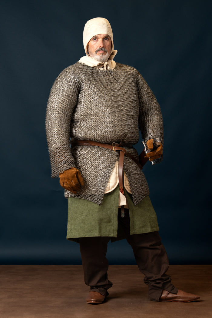 Hauberk with split, round rings - round rivets, 10 mm