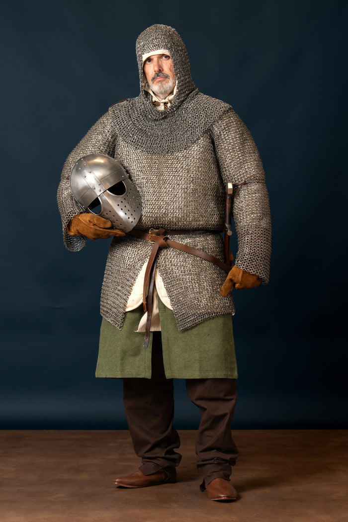 Hauberk with split, round rings - round rivets, 10 mm
