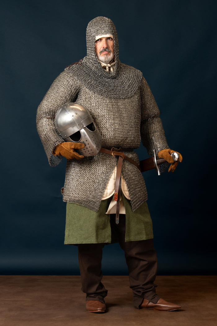 Hauberk with split, round rings - round rivets, 10 mm