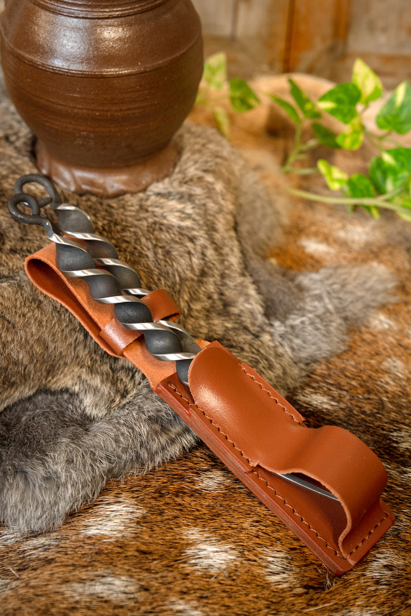 Kniv och gaffel, med vridet grepp, rostfritt stål