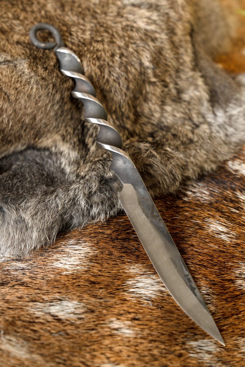 Kniv och gaffel, med vridet grepp, rostfritt stål