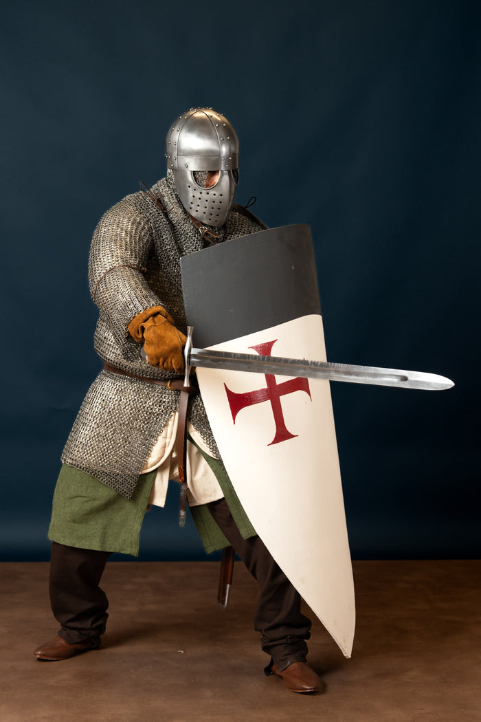 Hauberk with split, round rings - round rivets, 10 mm