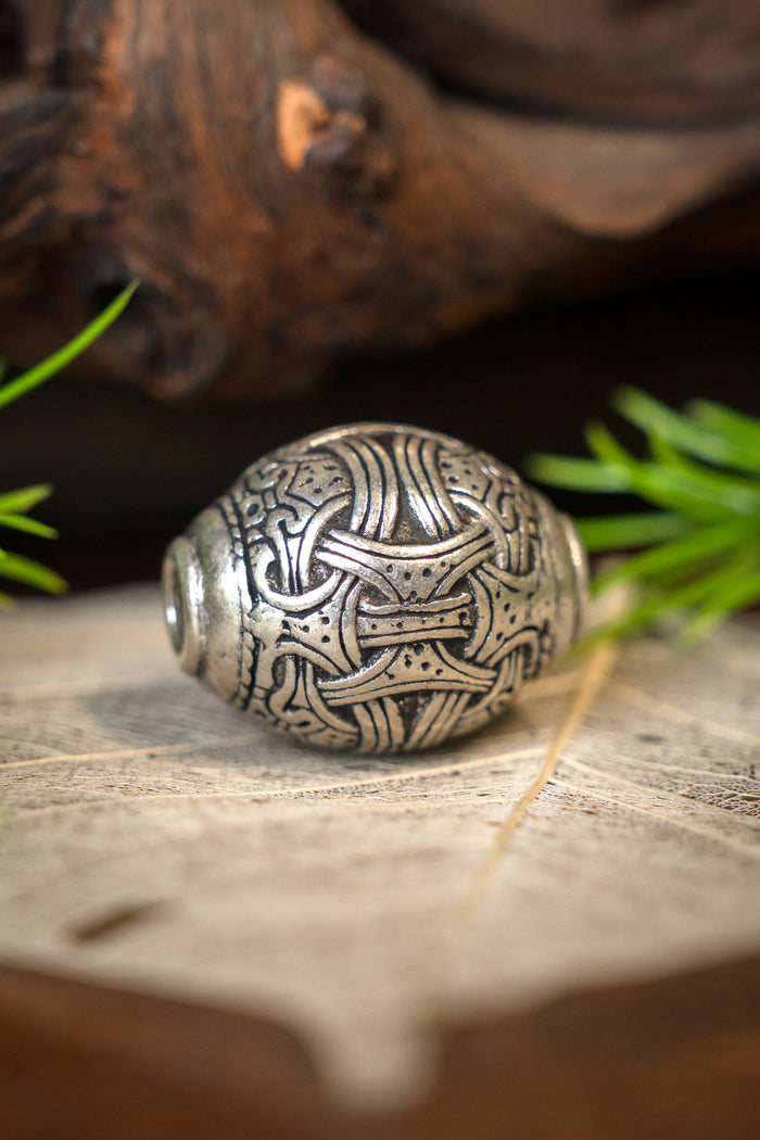 Viking bead Jellinge, silver-plated, bronze