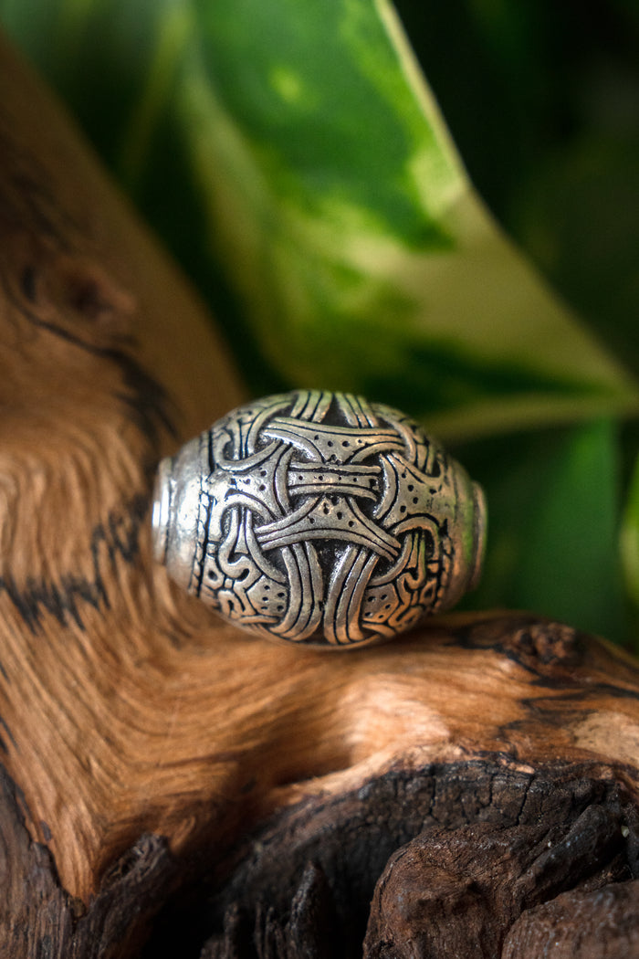 Viking bead Jellinge, silver-plated, bronze