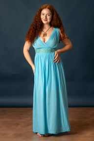 Robe de déesse Pénélope, turquoise