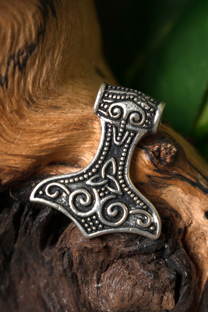 Rusvik Thor's hammer, silvered bronze