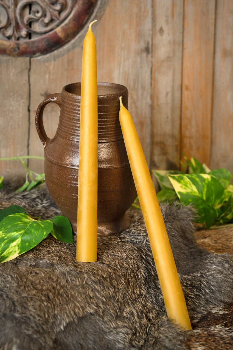 Dipped beeswax candle 24 cm, set of 7