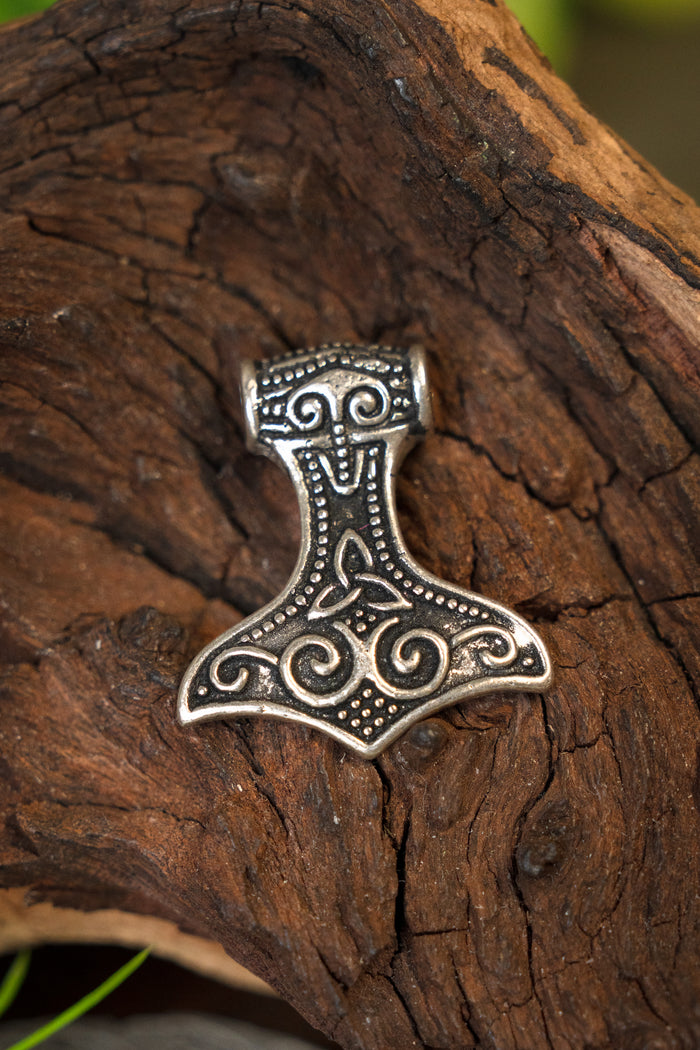 Rusvik Thor's hammer, silvered bronze