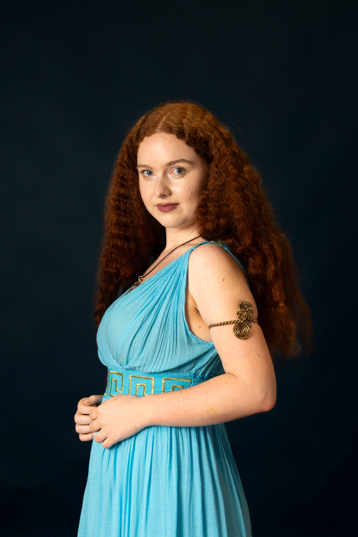 Robe de déesse Pénélope, turquoise