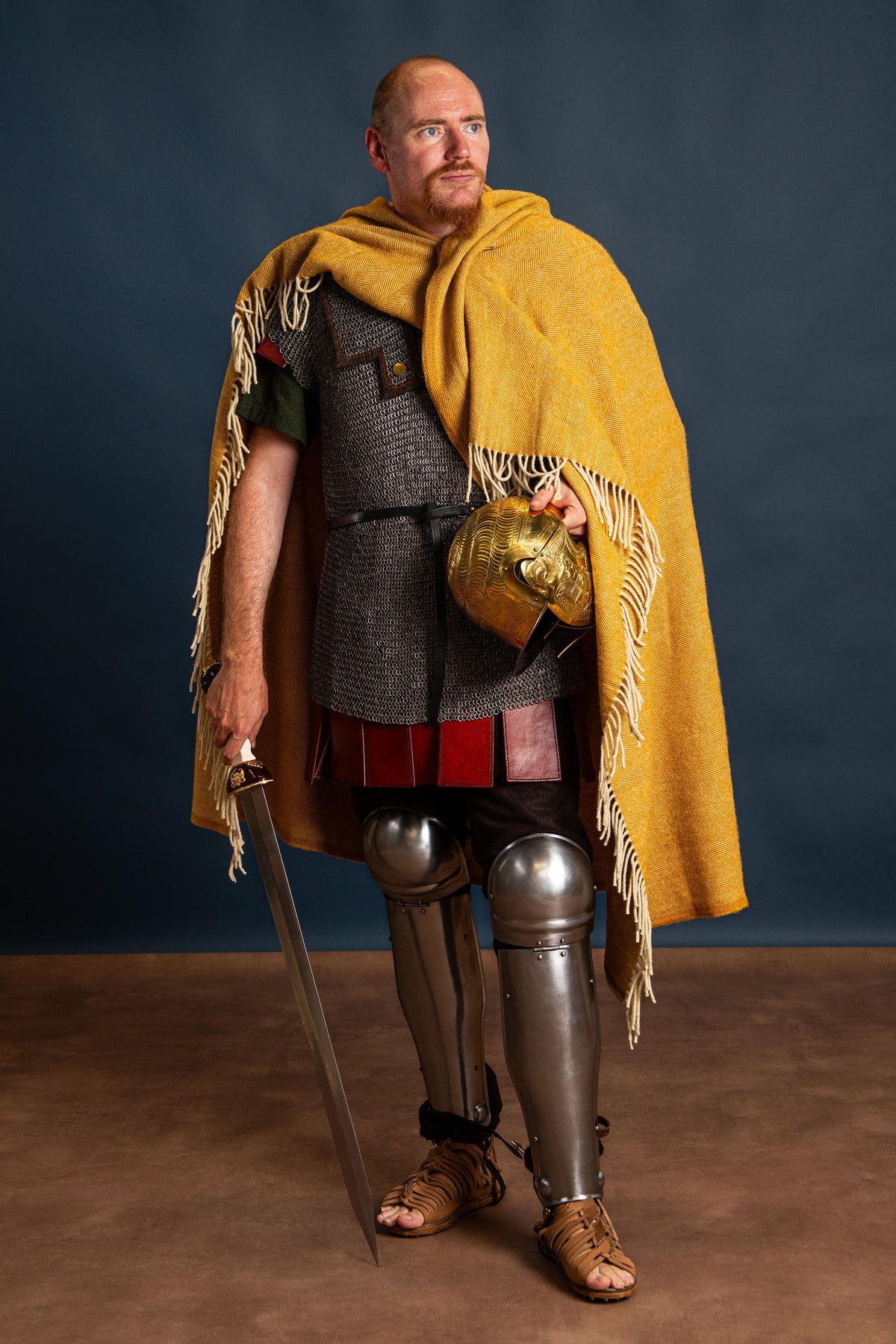 Manteau germanique de l'âge du fer, laine, jaune