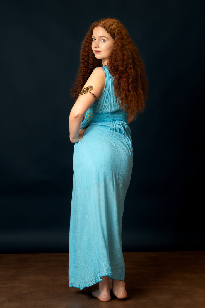 Robe de déesse Pénélope, turquoise