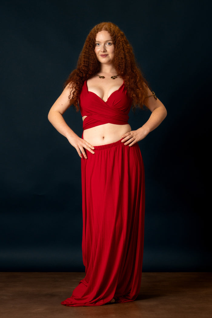 Godinnen Jurk Aphrodite, koraalrood
