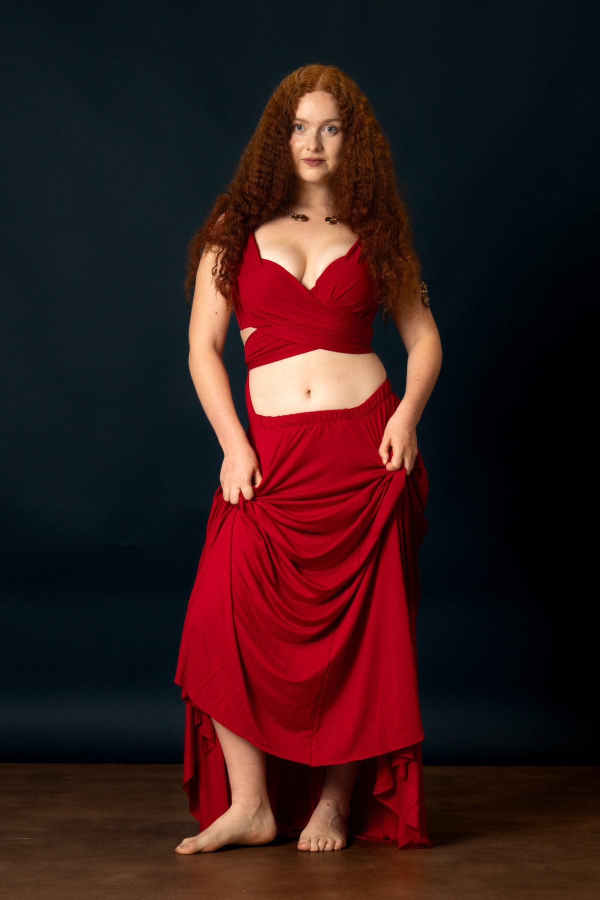 Godinnen Jurk Aphrodite, koraalrood