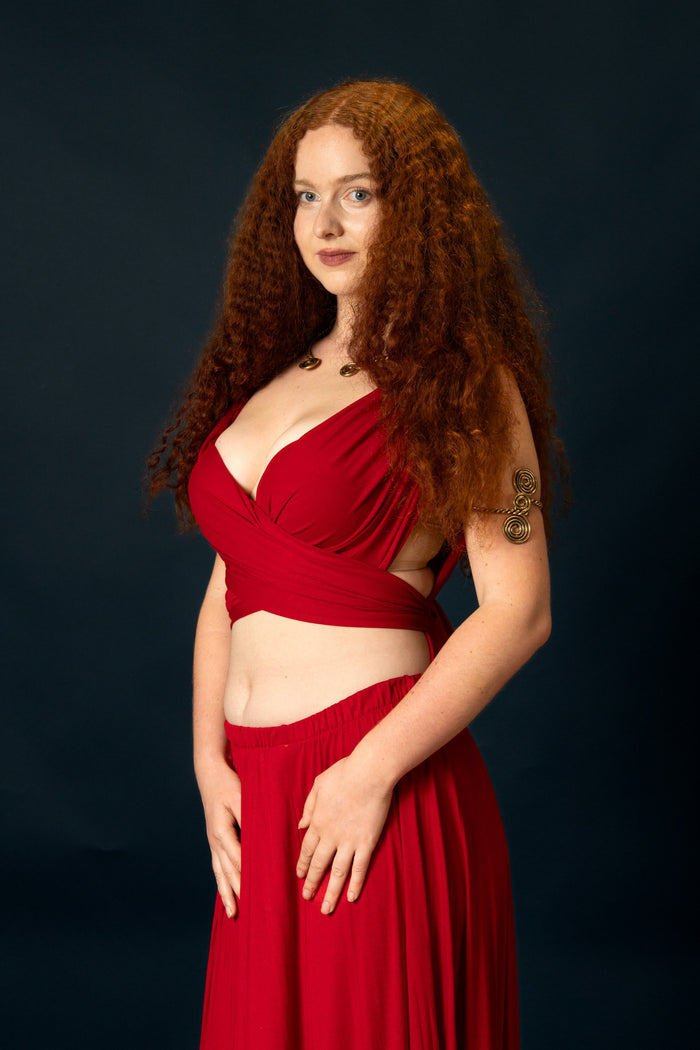 Godinnen Jurk Aphrodite, koraalrood